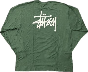 Stussy Basic Logo L/S Tee (Forest Green)