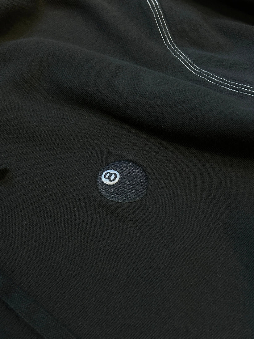 Stussy 8 Ball Embroidered Hoodie Black (WORN)