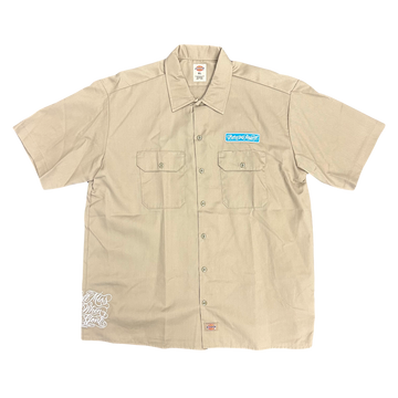 Born X Raised Mr Cartoon Work Shirt Tan