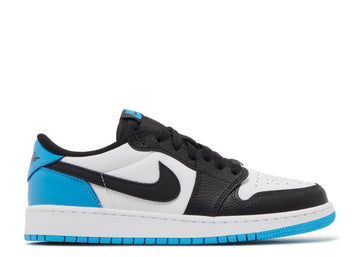 Jordan 1 Retro Low OG Black Dark Powder Blue (GS) (WORN)