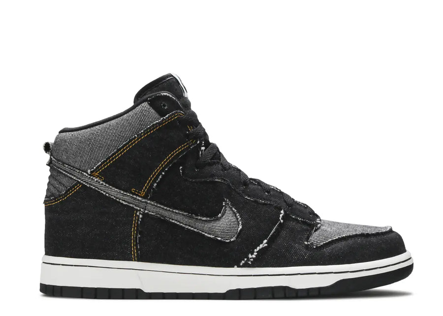 Nike Dunk High Black Denim (WORN)