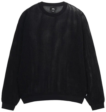 Stussy Cotton Mesh L/S Crew Top Black (WORN)