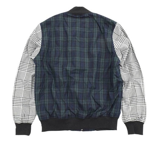 Stussy Mixed Plaid Bomber Jacket Navy