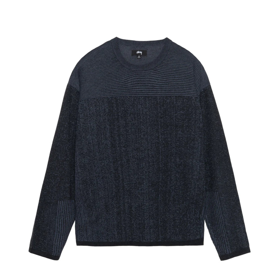 Stussy Engineered Panel Sweater Navy (WORN)