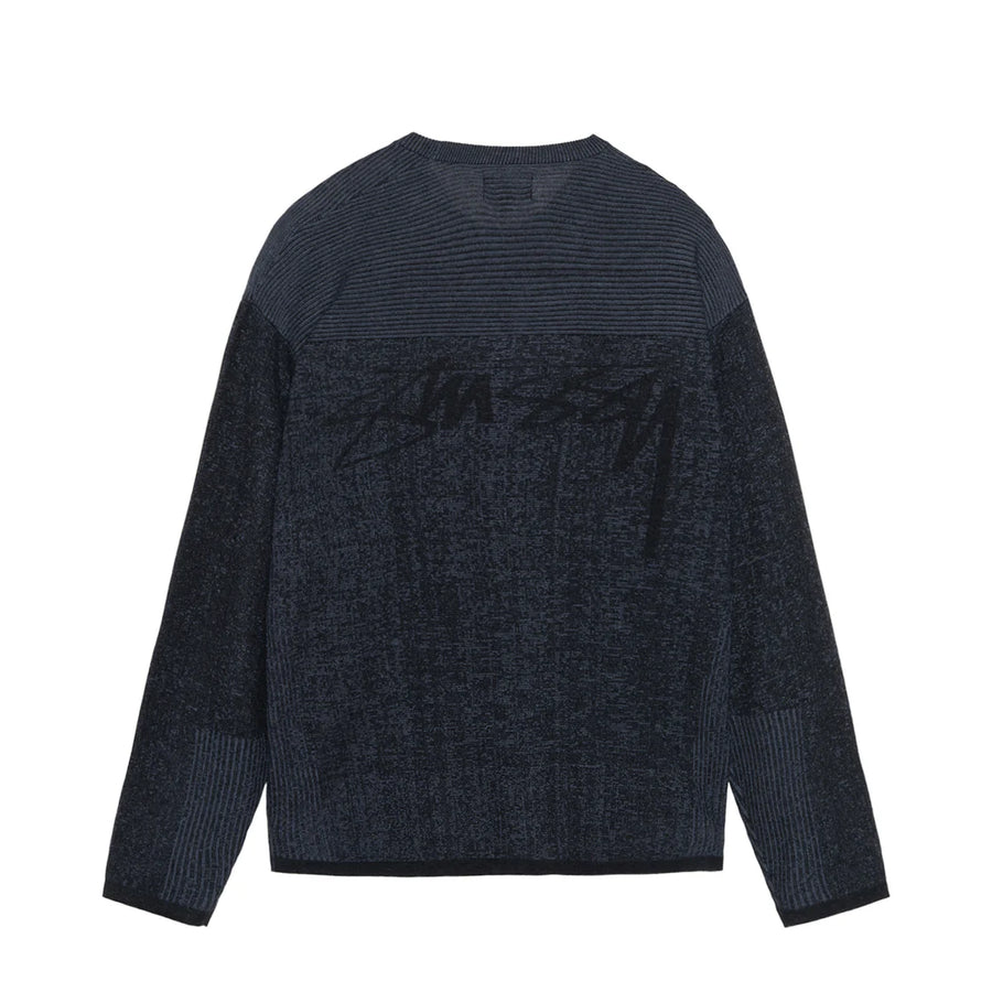 Stussy Engineered Panel Sweater Navy (WORN)