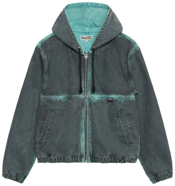 Stussy Spray Dye Work Jacket Black (WORN)