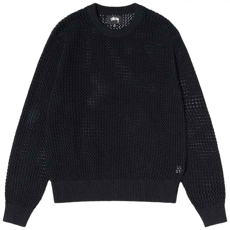 Stussy Pigment Dyed Loose Gauge Sweater Black (WORN)