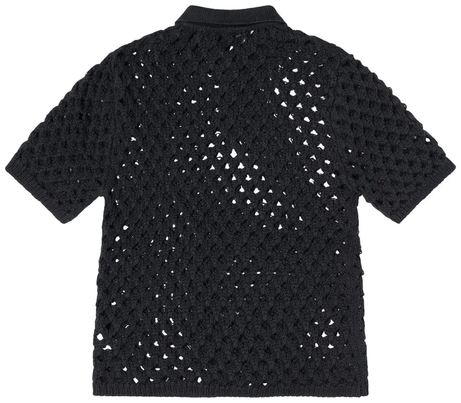 Stussy Big Mesh Polo Sweater Black