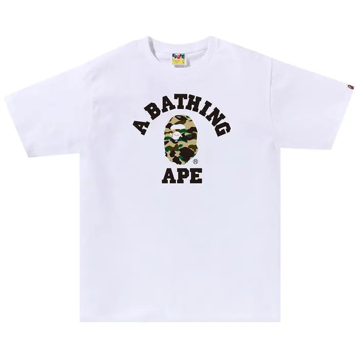 BAPE 1st Camo College Tee White/Yellow