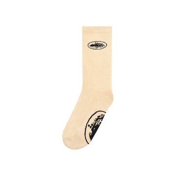 Corteiz OG Island Logo Socks Tan