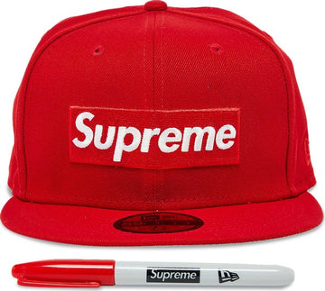 Supreme Sharpie Box Logo New Era Fitted Cap Red