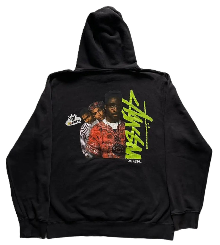 Stussy x Yo! MTV Raps De La Soul Hoodie Black (WORN)
