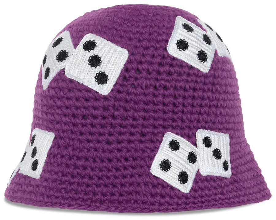 Stussy Dice Knit Bucket Hat Purple