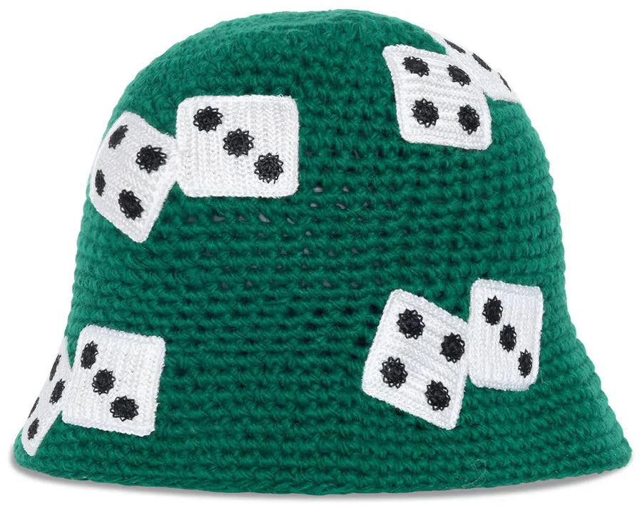 Stussy Dice Knit Bucket Hat Green