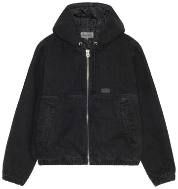 Stüssy Canvas Needle Punch Work Jacket Black (WORN)