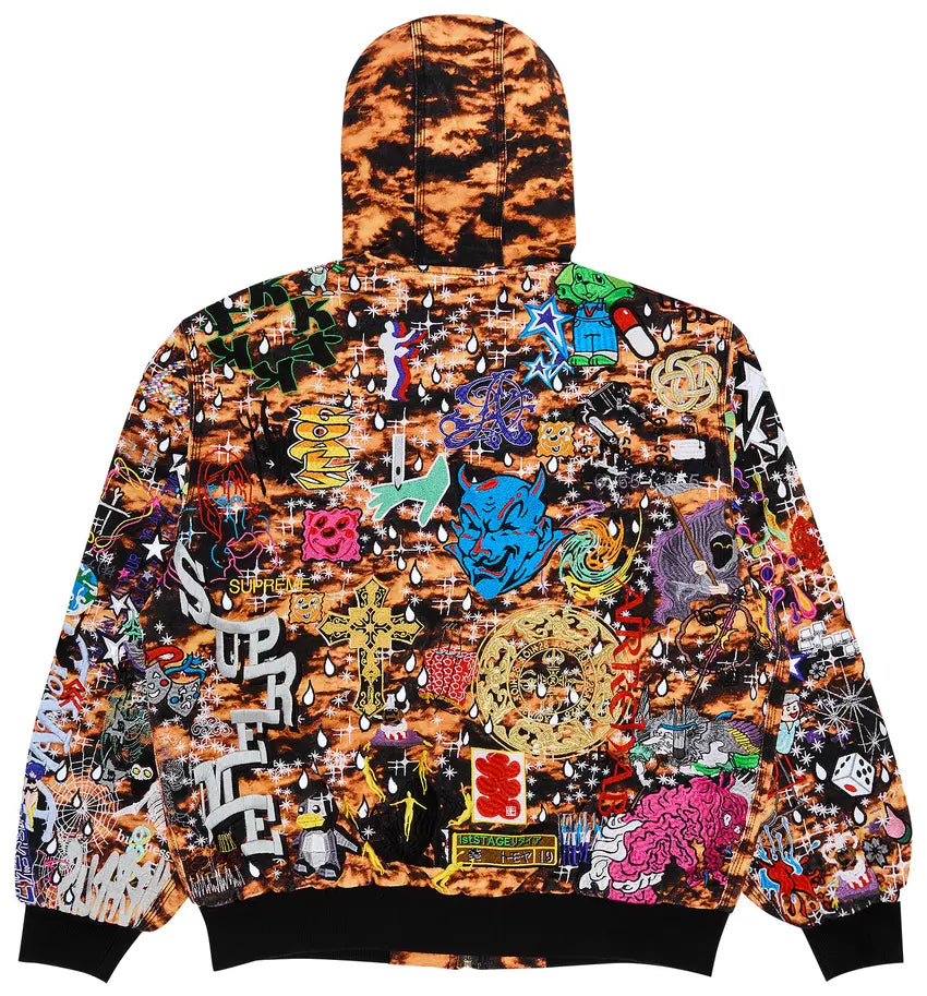 Supreme AOI Embroidered Work Jacket Flames
