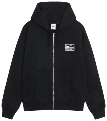 Nike x Stussy Stone Washed Fleece Zip-Up Hoodie Black