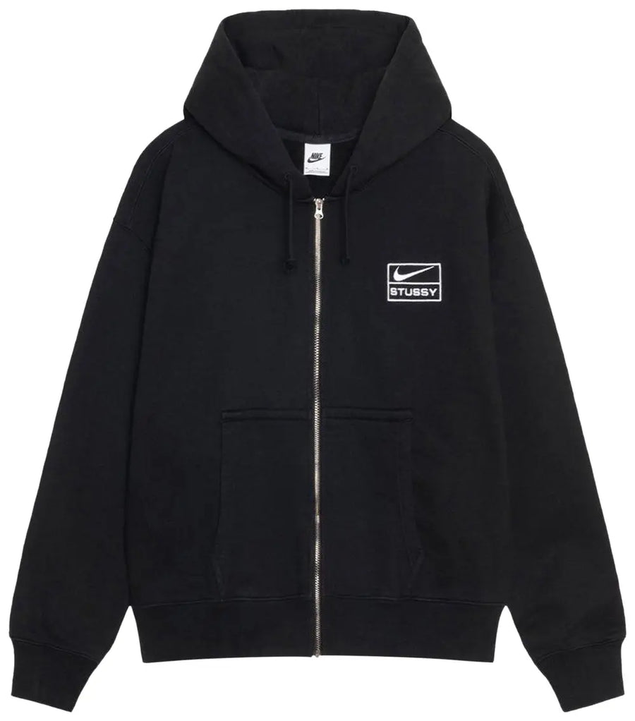Nike x Stussy Stone Washed Fleece Zip-Up Hoodie Black