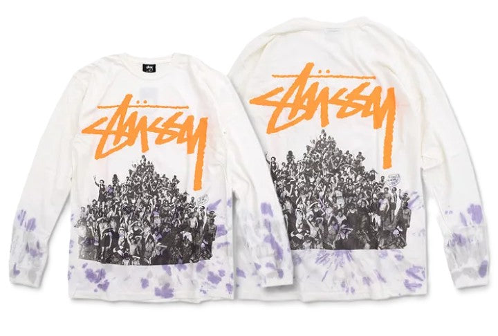 Stussy Beach Mob Tie Dye L/S Tee Cream (WORN)