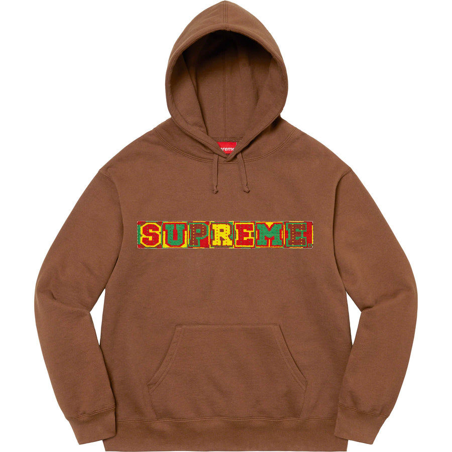 Supreme Beaded Hooded Sweatshirt (SS23) Brown