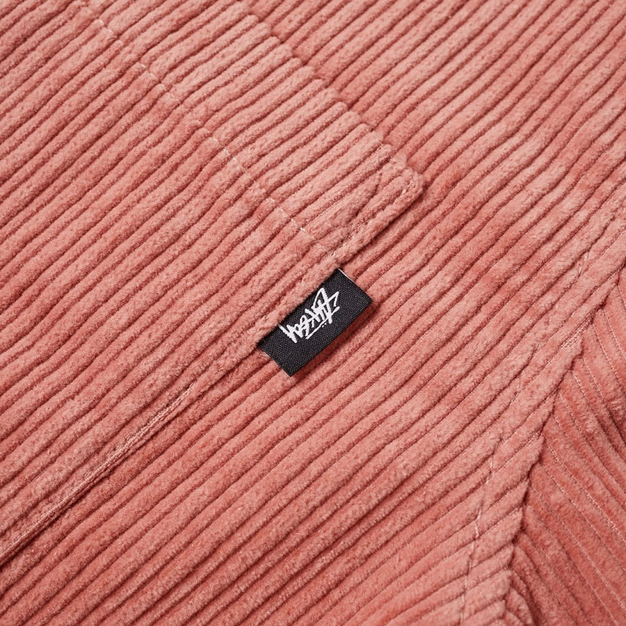 Stussy Big Wale Cord Zip Up Shirt Dusty Rose