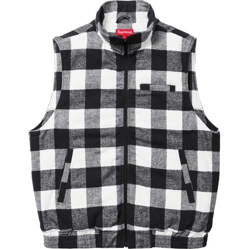 Supreme Buffalo Plaid Flannel Vest White Black