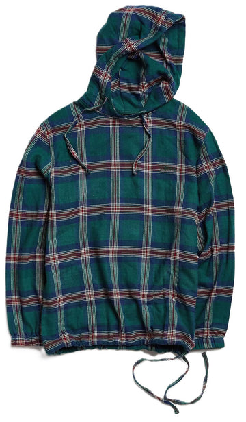 Stussy Hooded Plaid Poncho Green (WORN)