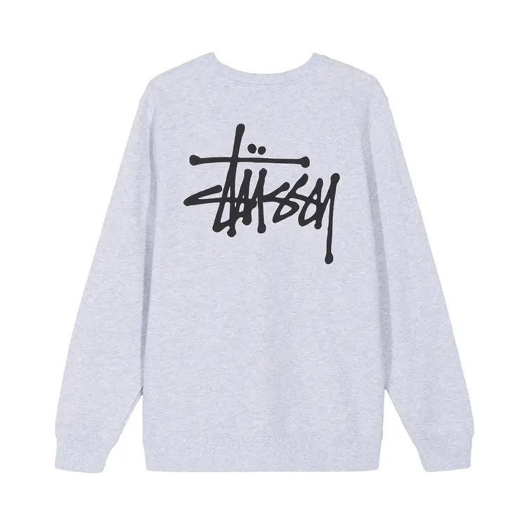 Stussy Basic Logo Crewneck Ash Heather
