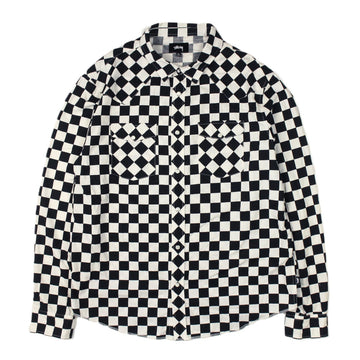 Stussy Checkered Western L/S Shirt Black/White (WORN)