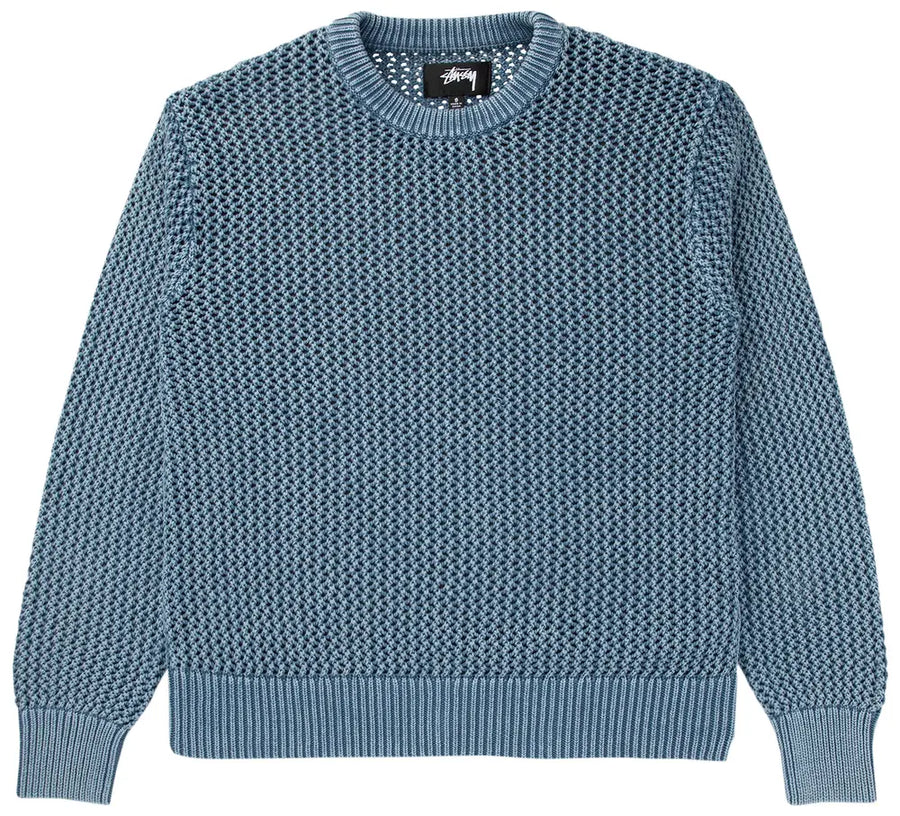 Stussy Pigment Dyed Loose Gauge Sweater Seafoam (WORN)