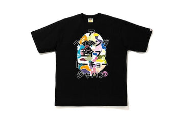 BAPE Multi Camo BAPE Katakana RLX Tee Black