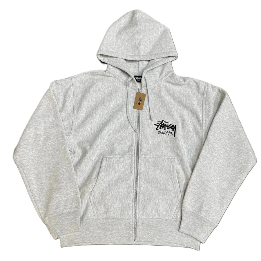 Stussy Honolulu Chapter Zip Up Sweater Grey