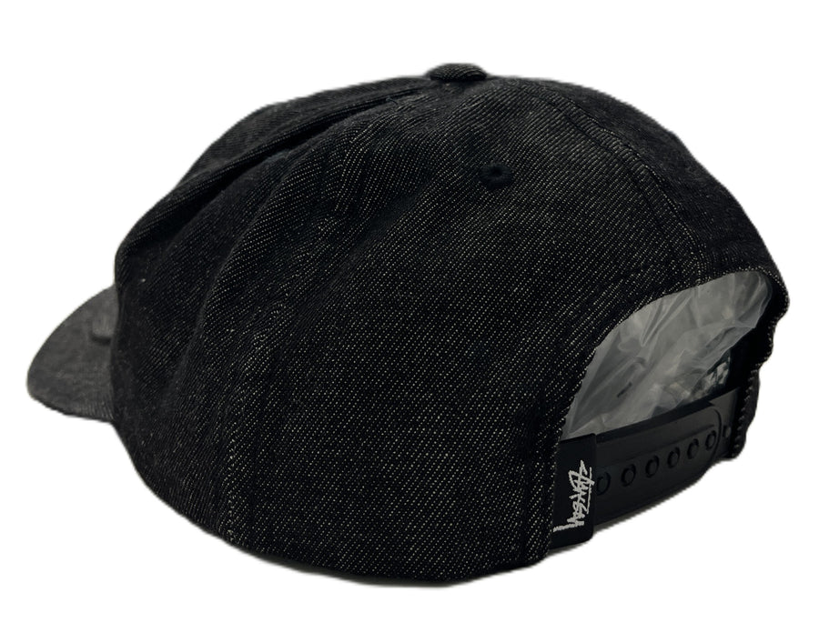 Stussy Big Link Low Pro Emboss Cap Black Denim (WORN)