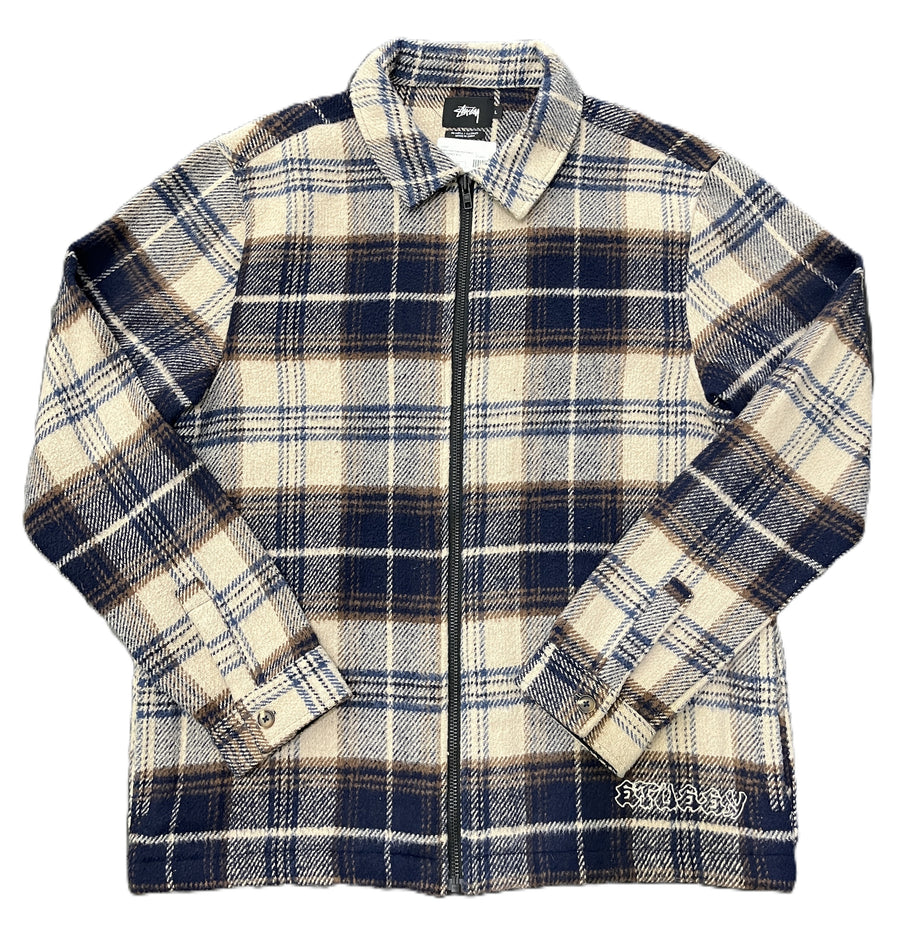 Stussy Heavy Wool Plaid Shirt Navy (WORN)