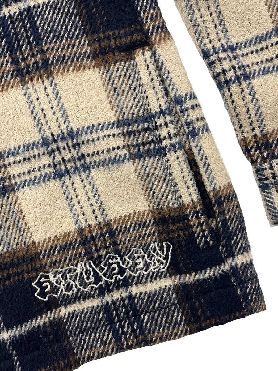 Stussy Heavy Wool Plaid Shirt Navy (WORN)