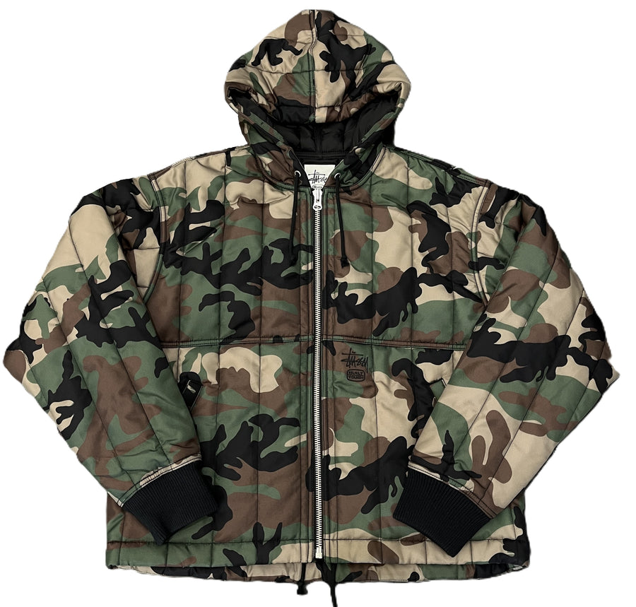 Stussy Work Jacket Quilted Nylon Woodland Camo