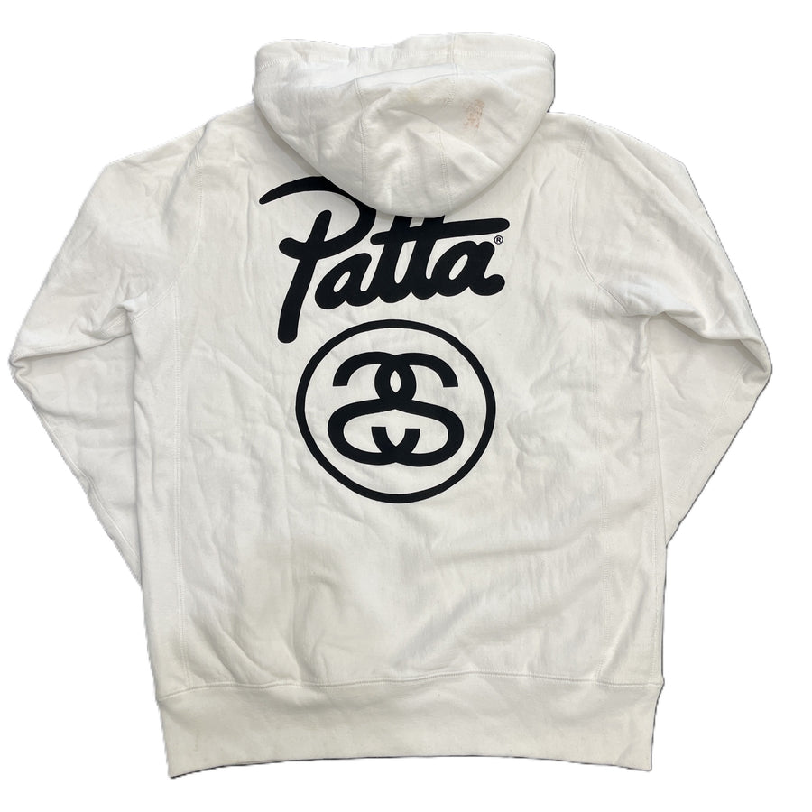Stussy x Patta Stock Link Hoodie White (WORN)