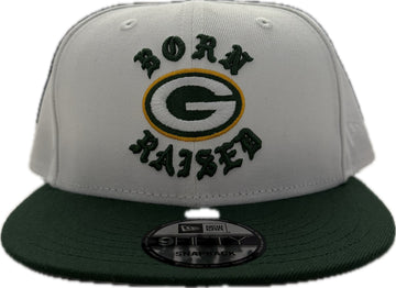 Born X Raised X Packers New Era Snapback Rocker Hat White