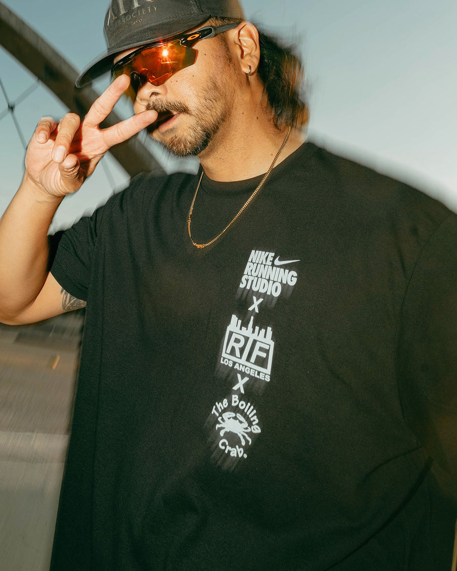 RIF LA x Boiling Crab x NPCF x Nike Running Studio 'GPHGK' Tee Navy