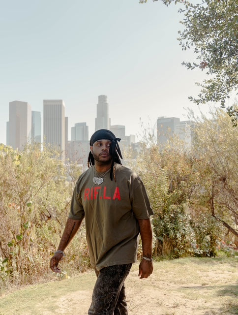 RIF Classic Logo Tee Olive/Safety Orange