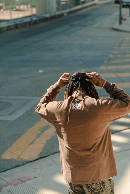 RIF Small Logo Longsleeve Tee Brown