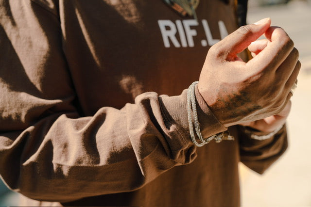 RIF Small Logo Longsleeve Tee Brown