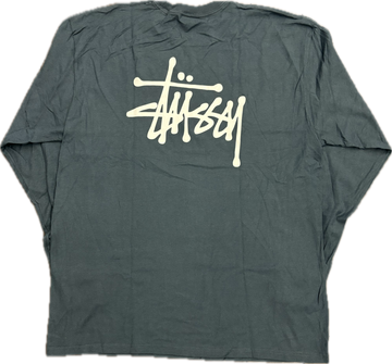 Stussy Basic Logo L/S Tee (Dark Slate)