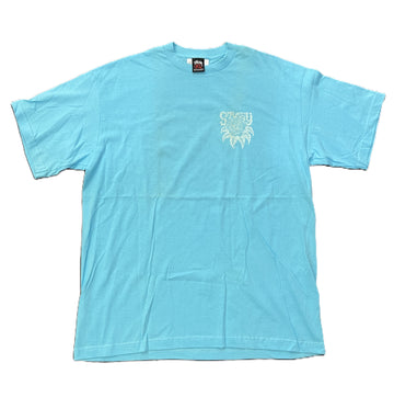 Stussy Vintage Skull Flower Tee Light Blue (WORN)
