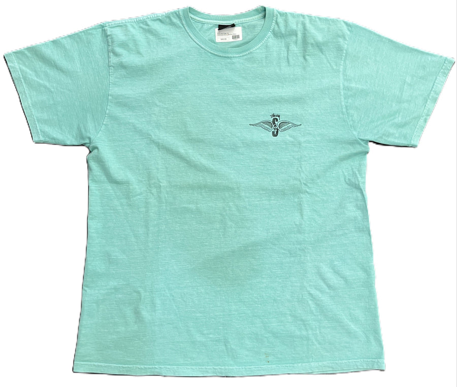 Stussy Skull Wings Pigment Dyed Tee Light Blue (WORN)