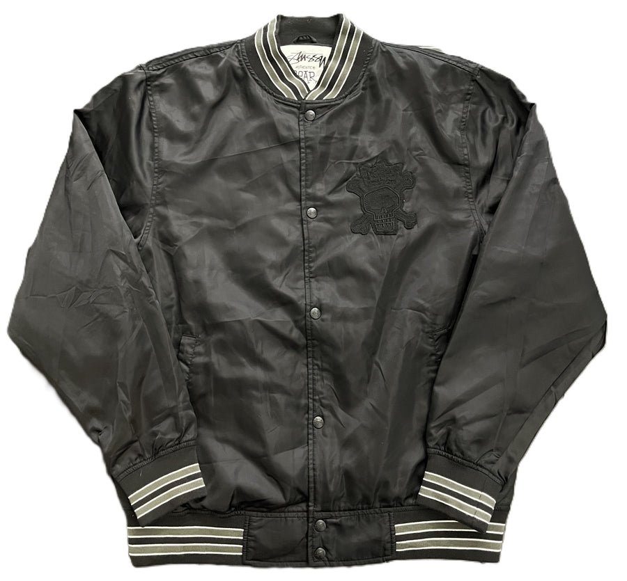 Stussy Skull Embroidery Bomber Jacket Black (WORN)