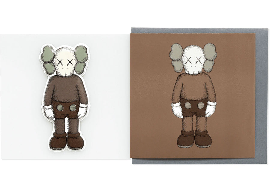 KAWS Companion Greeting Card + Puffy Sticker Brown