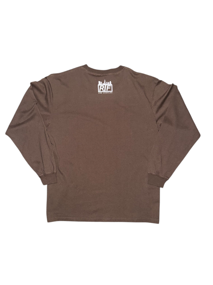 RIF Small Logo Longsleeve Tee Brown