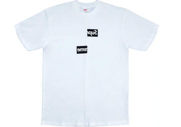 Supreme Comme des Garcons SHIRT Split Box Logo Tee White (WORN)