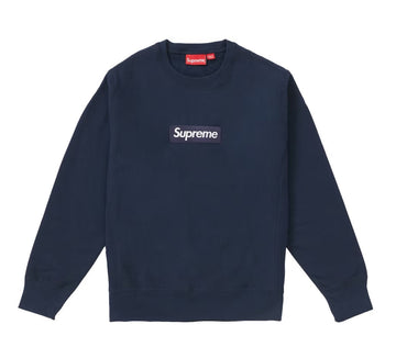 Supreme Box Logo Crewneck (FW18) Navy (WORN)